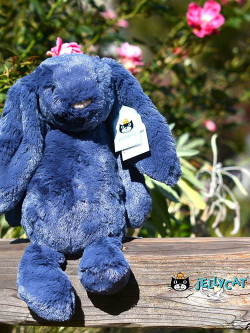 【 Mサイズ /31cm 】Jellycat Bashful Navy Bunny Medium　バシュフルバニー　うさぎの縫いぐるみ