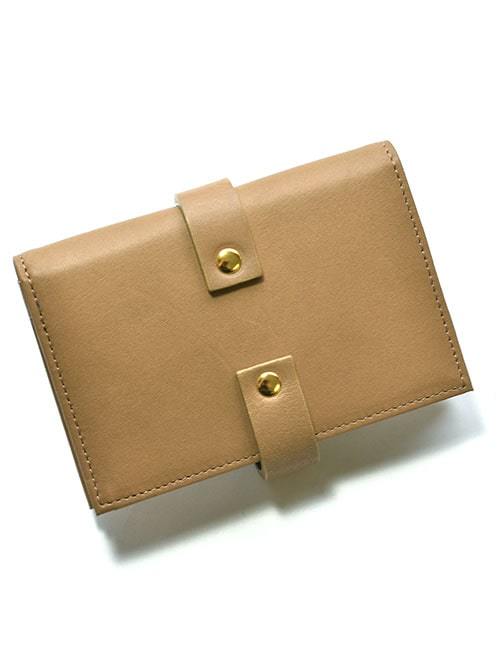 M.U.L Leather SMALL WALLET　BEIGE/GOLD