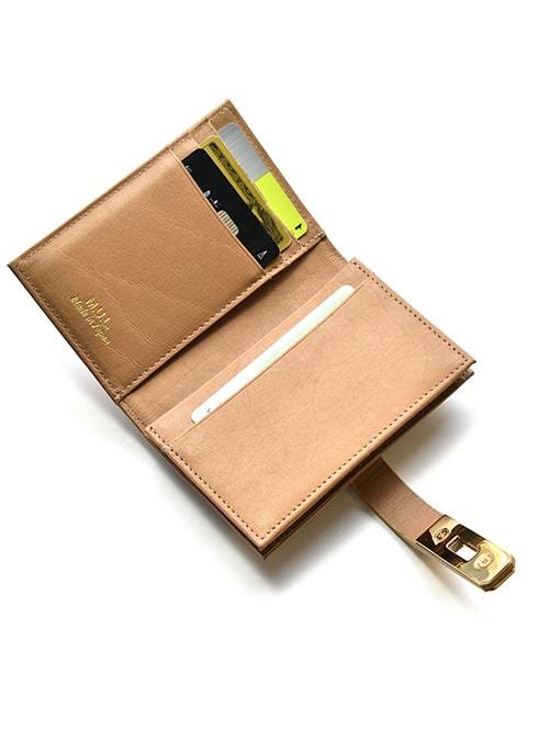 M.U.L Leather SMALL WALLET　BEIGE/GOLD