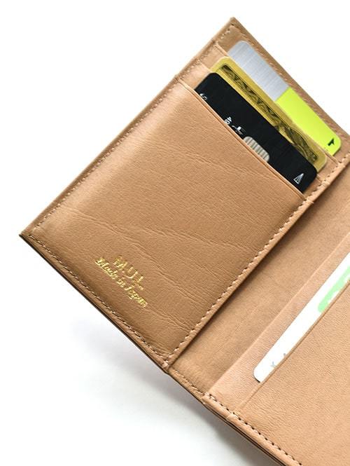 M.U.L Leather SMALL WALLET　BEIGE/GOLD