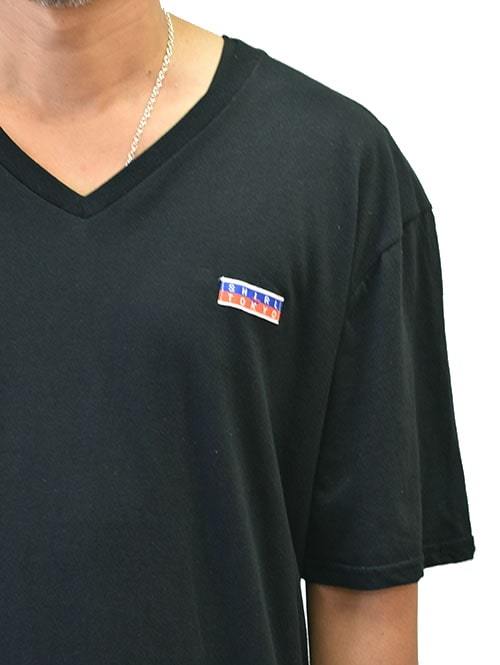 SHIRL Vネック Tシャツ BLACK