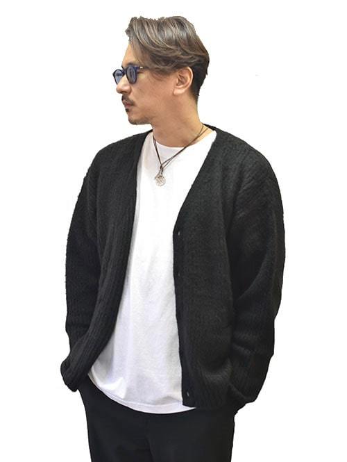CAL O LINE モヘアカーディガン BLK