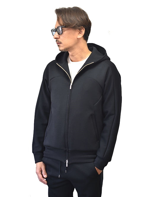 SERGEANT ダンボールニット ジップアップパーカー Black
