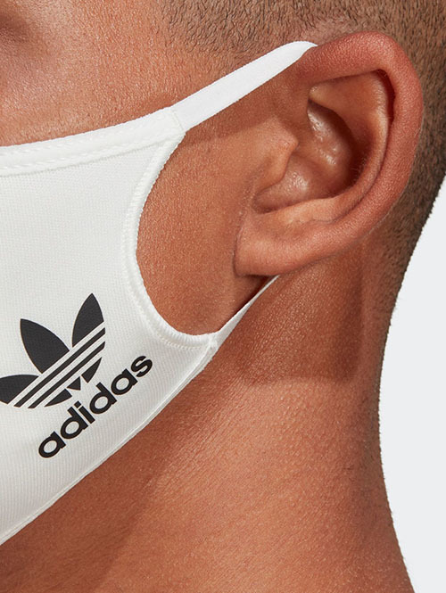 ADIDAS フェイスカバー 3枚組（M/L） / FACE COVERS M/L 3-PACK　WHITE