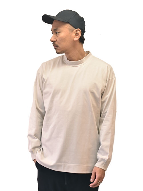 SERGENT SALUTE モックネック ロングスリーブTシャツ Light Grey