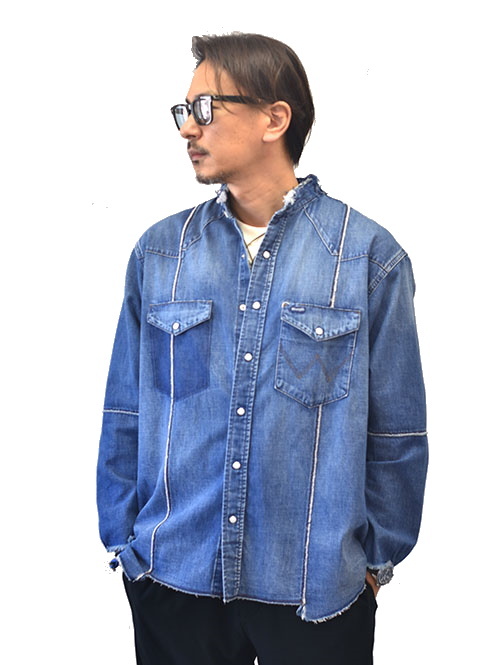 Wrangler CUT-OFF REMAKE SHIRT Blue