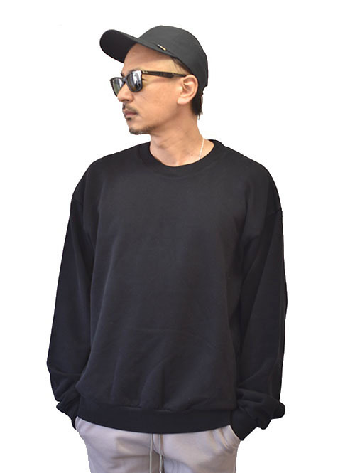 Upcycle  Organic Fleece Crew Neck Black