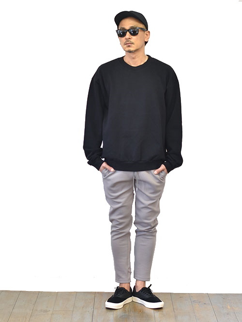 Upcycle  Organic Fleece Crew Neck Black