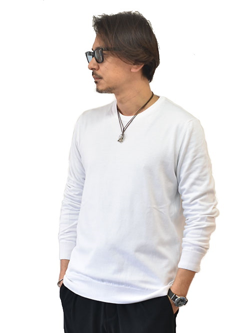 イタリアブランド 【V-NECK 】コットン Crew neck White