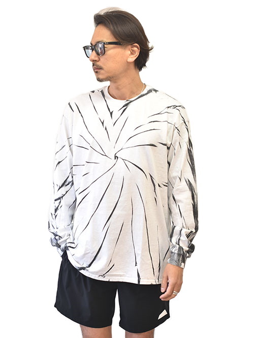 Kerrs Cotton タイダイロングスリーブTシャツ Black