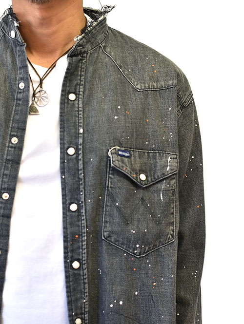 Wrangler PAINT REMAKE DENIM  SHIRT Black