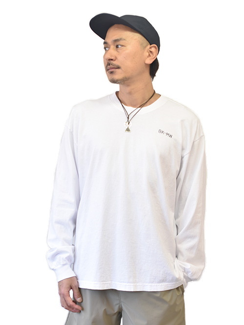 Brooklyn Machine Works Logo Long Sleeve Tee White