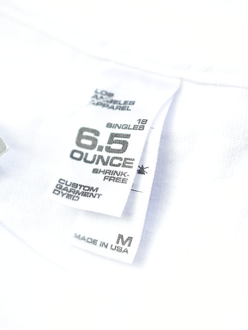 LOS ANGELES APPAREL 6.5oz ヘビーウエイトTシャツ White 再入荷