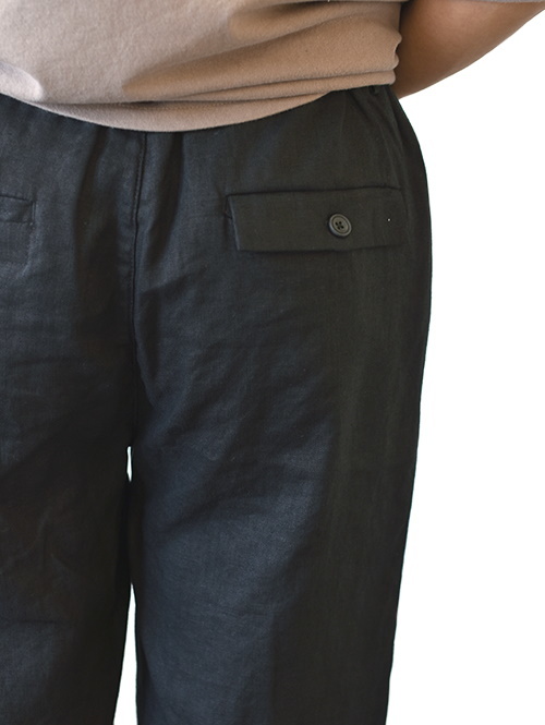 SSEINSE LINEN RELAX SHORTS BLACK