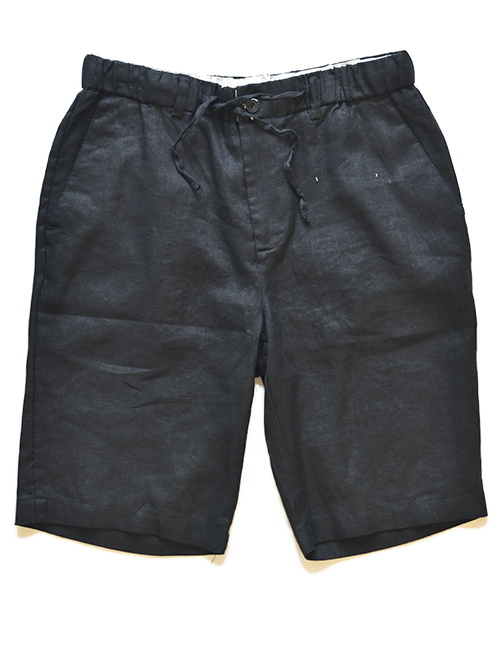 SSEINSE LINEN RELAX SHORTS BLACK