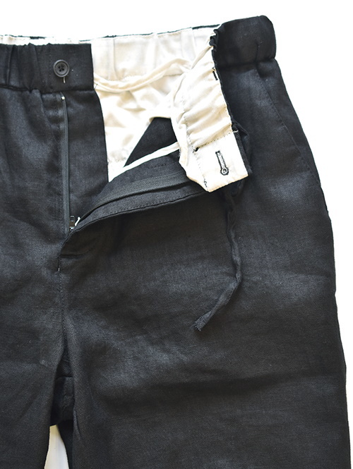 SSEINSE LINEN RELAX SHORTS BLACK