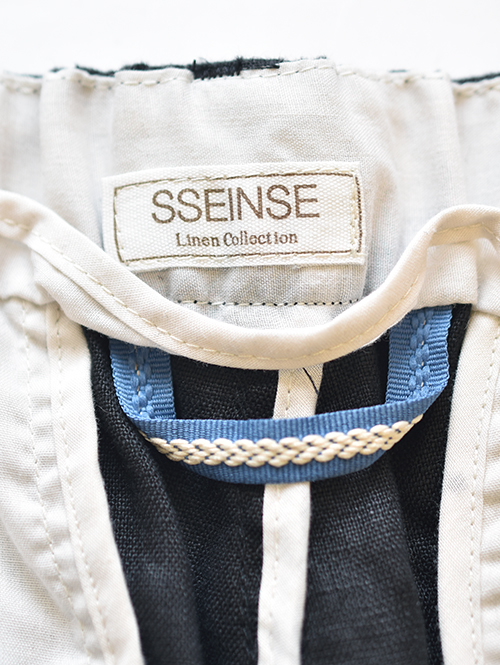 SSEINSE LINEN RELAX SHORTS BLACK