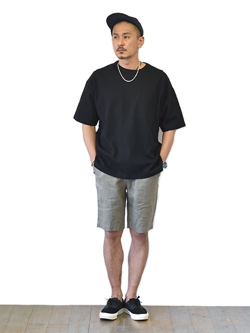 SSEINSE LINEN RELAX SHORTS KARKI