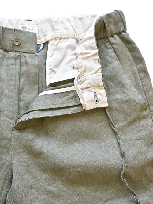 SSEINSE LINEN RELAX SHORTS KARKI