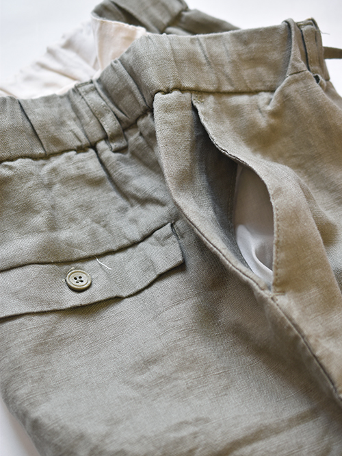 SSEINSE LINEN RELAX SHORTS KARKI
