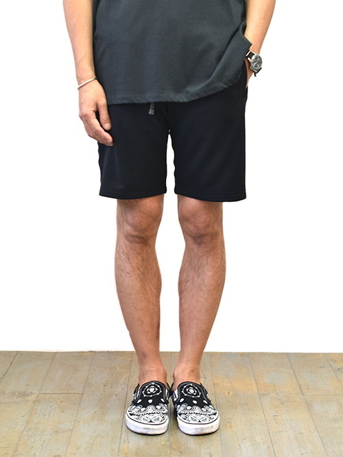 SERGEANT フレンチテリー ラインショートパンツ ブラック 再入荷