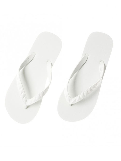 HAYN  STUDDED SLIPPERS (HAUPIA) WHITE