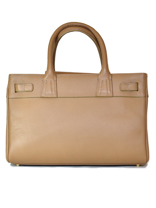 M.U.L Leather Black Tote Beige (S) Smooth Leather