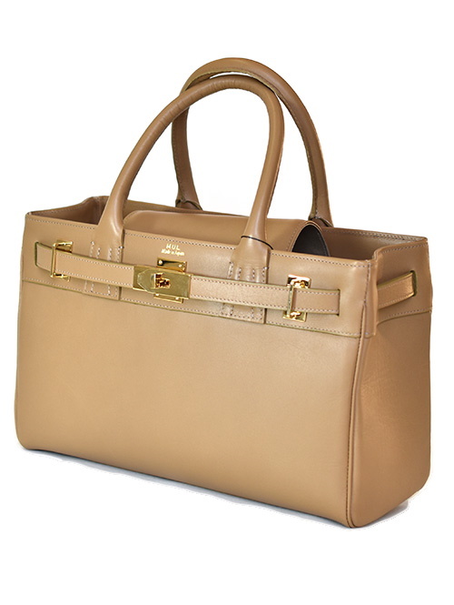 M.U.L Leather Black Tote Beige (S) Smooth Leather