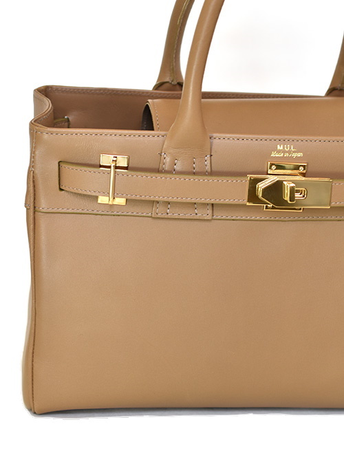 M.U.L Leather Black Tote Beige (S) Smooth Leather