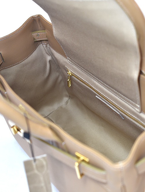 M.U.L Leather Black Tote Beige (S) Smooth Leather