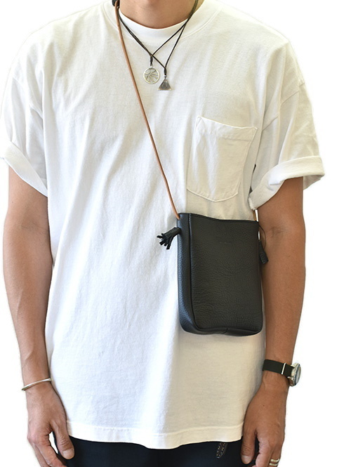 CROSSED ARROWS Leather Neck Bag BLACK 再入荷