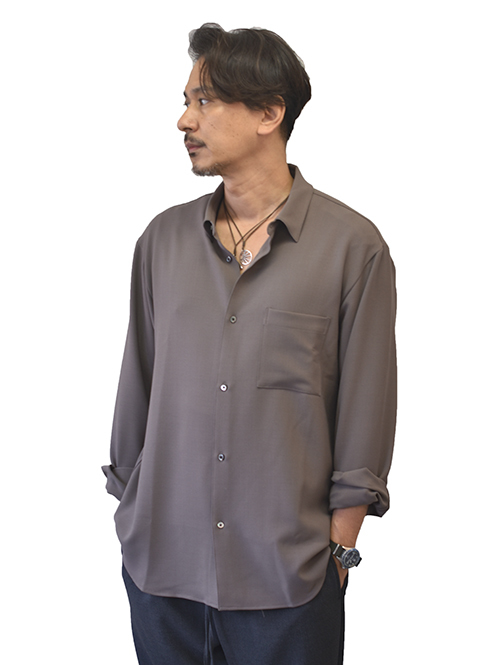 LA MOND STRECH OX SHIRT - Brown