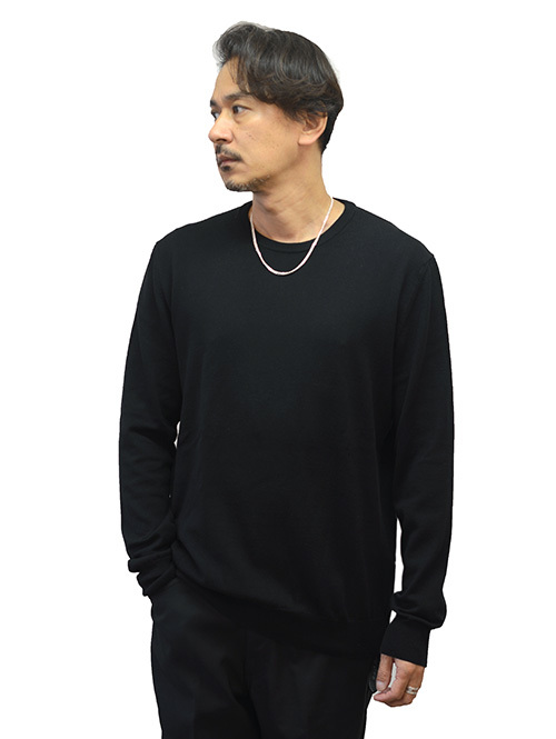 Italia VNECK Crew Neck Knit - Black