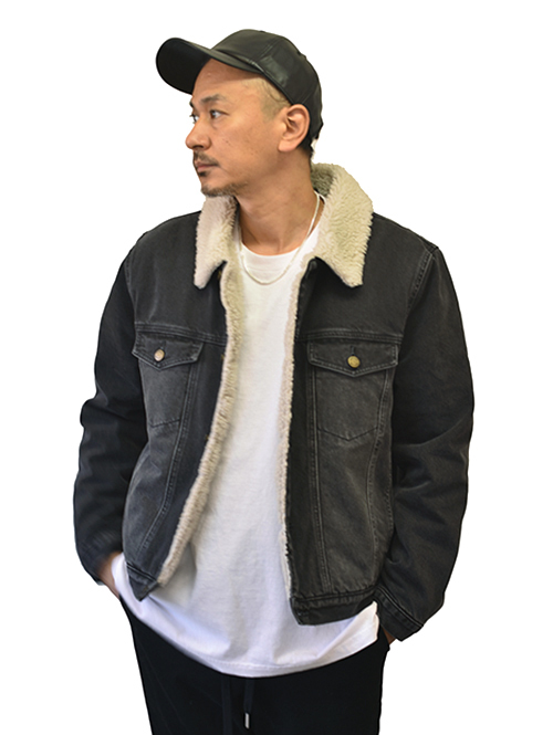 ROLLA'S Black Denim Sherpa