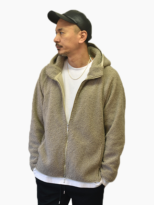 SERGEANT Ecopel ECO FAR ボアジップパーカージャケット Grey Beige