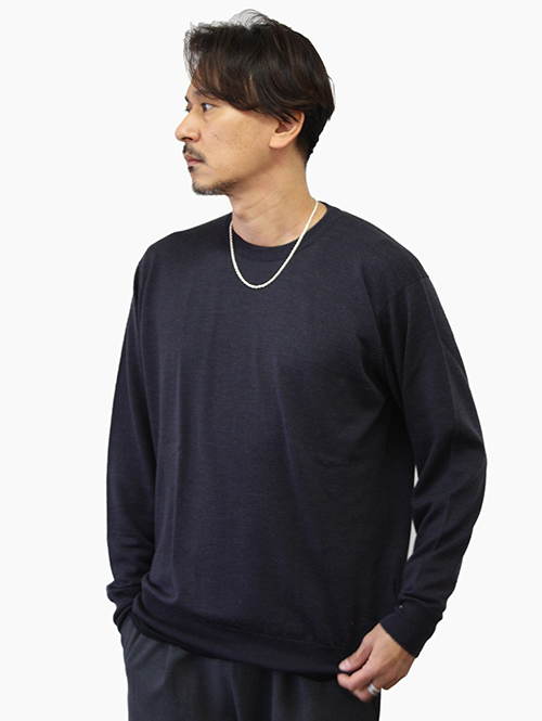 John Smedley 日本限定企画 24G CREW SWEATER Hepburn Smoke