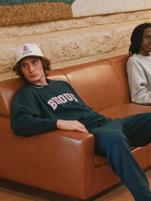 BISOUS Skateboards Logo Crew Navy