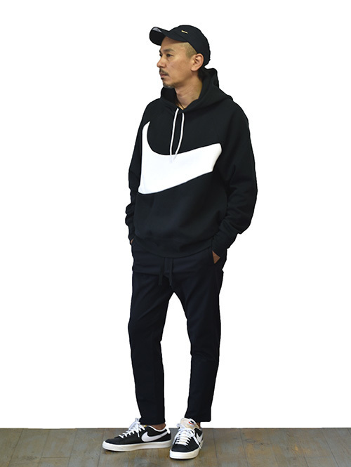 NIKE TECH SWOOSH PULLOVER HOODIE BK