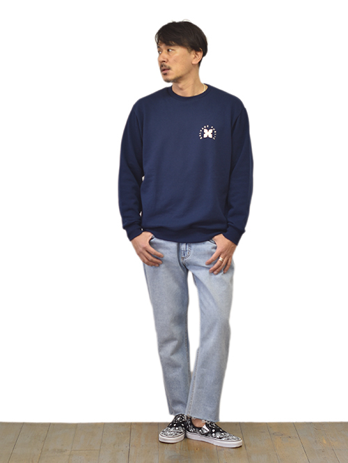 SALVAGE PUBLIC Laua'e French Terry Crew Neck - Navy