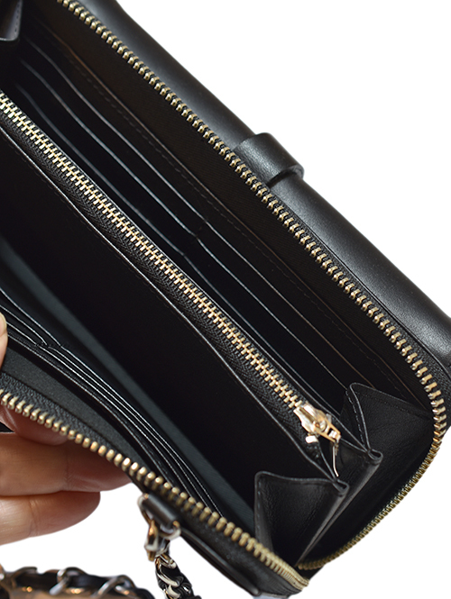 M.U.L Leather チェーン ストラップ ウォレット ショルダーバッグ