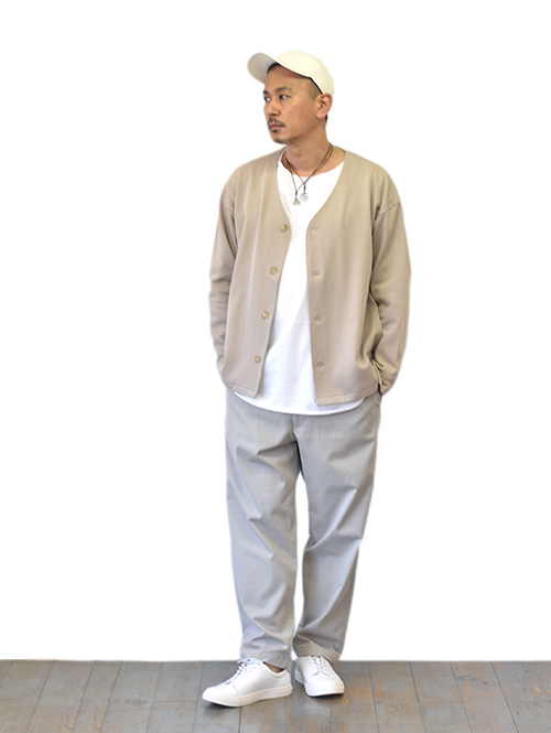 LA MOND MIDDLE WIDE PANT - Beige 高級 スーピマコットン
