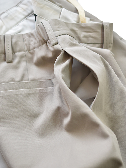 LA MOND MIDDLE WIDE PANT - Beige 高級 スーピマコットン
