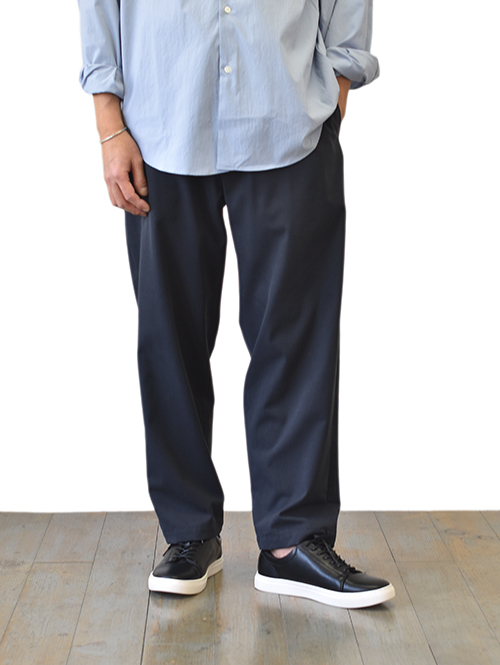LA MOND MIDDLE WIDE PANT - Navy 高級スーピマコットン