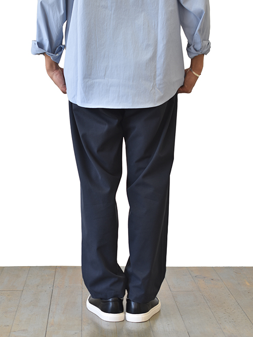 LA MOND MIDDLE WIDE PANT - Navy 高級スーピマコットン
