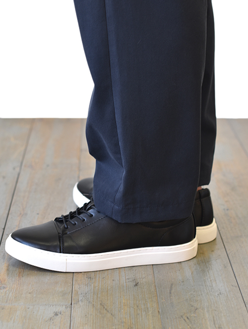 LA MOND MIDDLE WIDE PANT - Navy 高級スーピマコットン