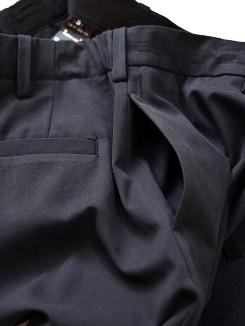 LA MOND MIDDLE WIDE PANT - Navy 高級スーピマコットン