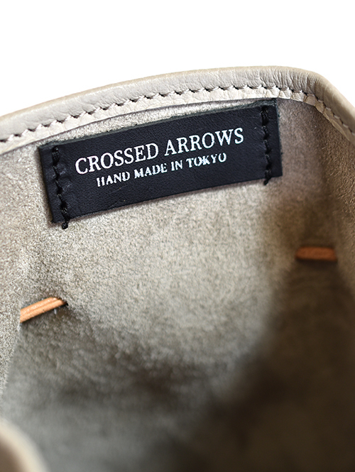 CROSSED ARROWS Leather Purse(巾着)Grey 再入荷