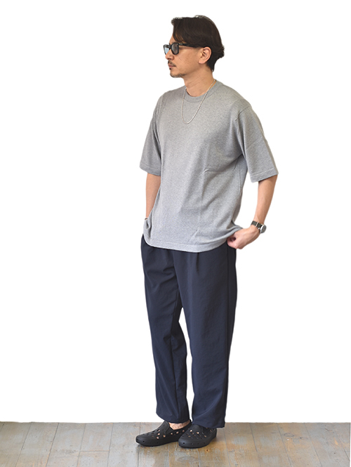 最高級ニットTシャツ JOHN SMEDLEY（ジョンスメドレー） TINDALL  メンズ 24G 半袖 クルーネックニット　Silver