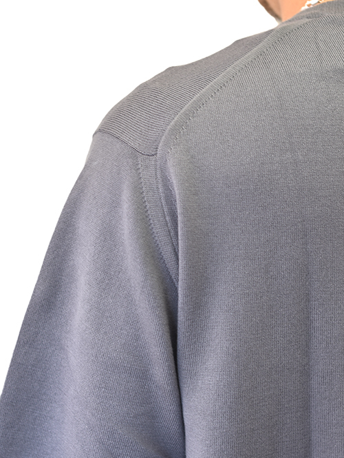 最高級 コットン　ニット Tシャツ JOHN SMEDLEY（ジョンスメドレー） TINDALL  メンズ 24G 半袖 クルーネックニット COBBLE GREY