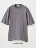 最高級ニットTシャツ JOHN SMEDLEY（ジョンスメドレー） TINDALL  メンズ 24G 半袖 クルーネックニット COBBLE GREY